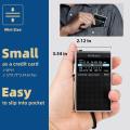Retekess PR15 Pocket NOAA Weather Radio, AM FM Radio Portable, Little Transistor Radio Powered by AAA Batterys for Walking, Camping (Silver Black). 