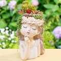 Small Fairy Succulent Plant Pot Kit with Drainage Hole 4 Inch Indoor Cactus Pot Unique Cute Flower Vases Decor Easy Install D. 