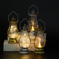 LED Lantern Battery Operated Warm Light Waterproof Portable Handle Home Decoration Retro Electronic Candle Lamp. 