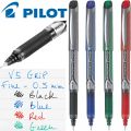 Pilot Hi-Tecpoint V5 Grip Rollerball Pen Pens Pack Of 1, Black,Blue,Red,Green. 
