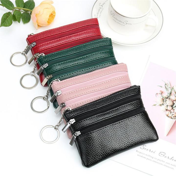 Fashion Women Mini Wallet Ladies Double PU Leather Coin Purse Card Holder Multifunctional Small Coin Credit Card Key Ring Wallet