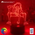 Anime ONE PIECE Monkey D Luffy Figure Kids Night Light Led Color Changing Atmosphere for Child Bedroom Bedside Decor Desk Lamp. 
