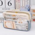 Zipper Pencil Pouch Transparent Pen Holder Transparent Pencil Case Multilayers Pencil Bag Aesthetic School Supplies. 