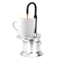 1 PCS 50ML Single Tube Moka Pot Spout Stovetop Italian Coffee Maker Aluminum Alloy Silver.