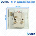 6Pin Ceramic Multi Socket Board with Switch and Power Indicator.