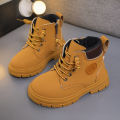 Boys' Spring and Autumn Baby Single Boots, New High-top Booties, Children's Martin Boots, Girls' Korean Trendy Casual Leather Boots. 