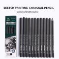 Maries Free Cutting Paper Handle Charcoal Pencils 12 Pcs Set. 