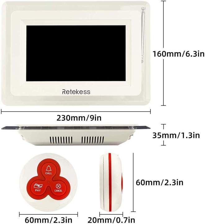 RETEKESS%20T114%20Restaurant%20Table%20Buzzer%20pager%20Waiter%20Service%20Calling%20Queue%20Wireless%20Caregiver%20System%2010%203-Key%20Push%20Button%20for%20Restaurant%20Nursing%20Home%20Cafe%20Bar%20-%20Image%202