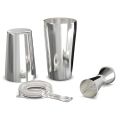 Cocktail Shaker Set: Professional Boston Shaker, Cocktail Strainer and Jigger Set. 4 Piece Premium Stainless Steel Bar Supplies for Awesome Cocktail Mixing Experience.