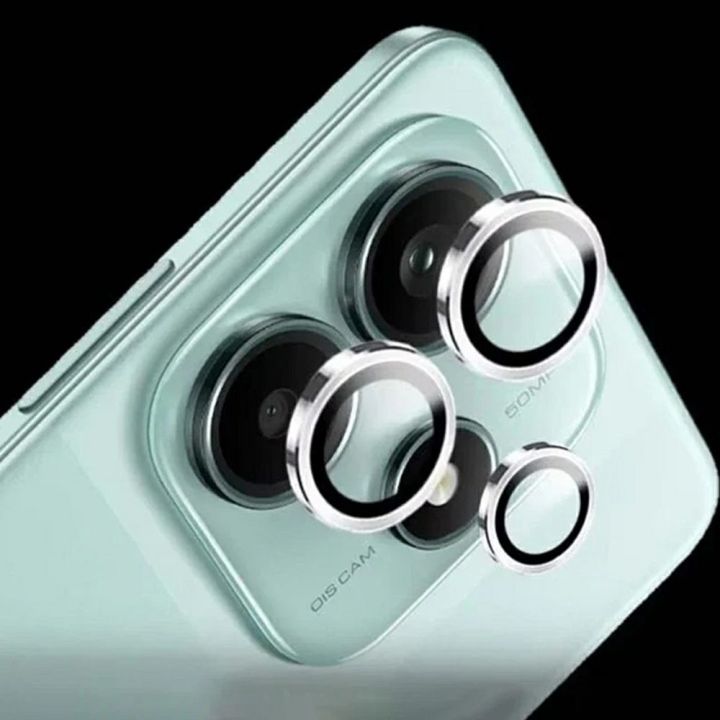 Camera Lens Protector Glass For Xiaomi Redmi Note 14 4G/Note 14 5G Metal Ring Aluminum Alloy Camera Lens Screen Cover