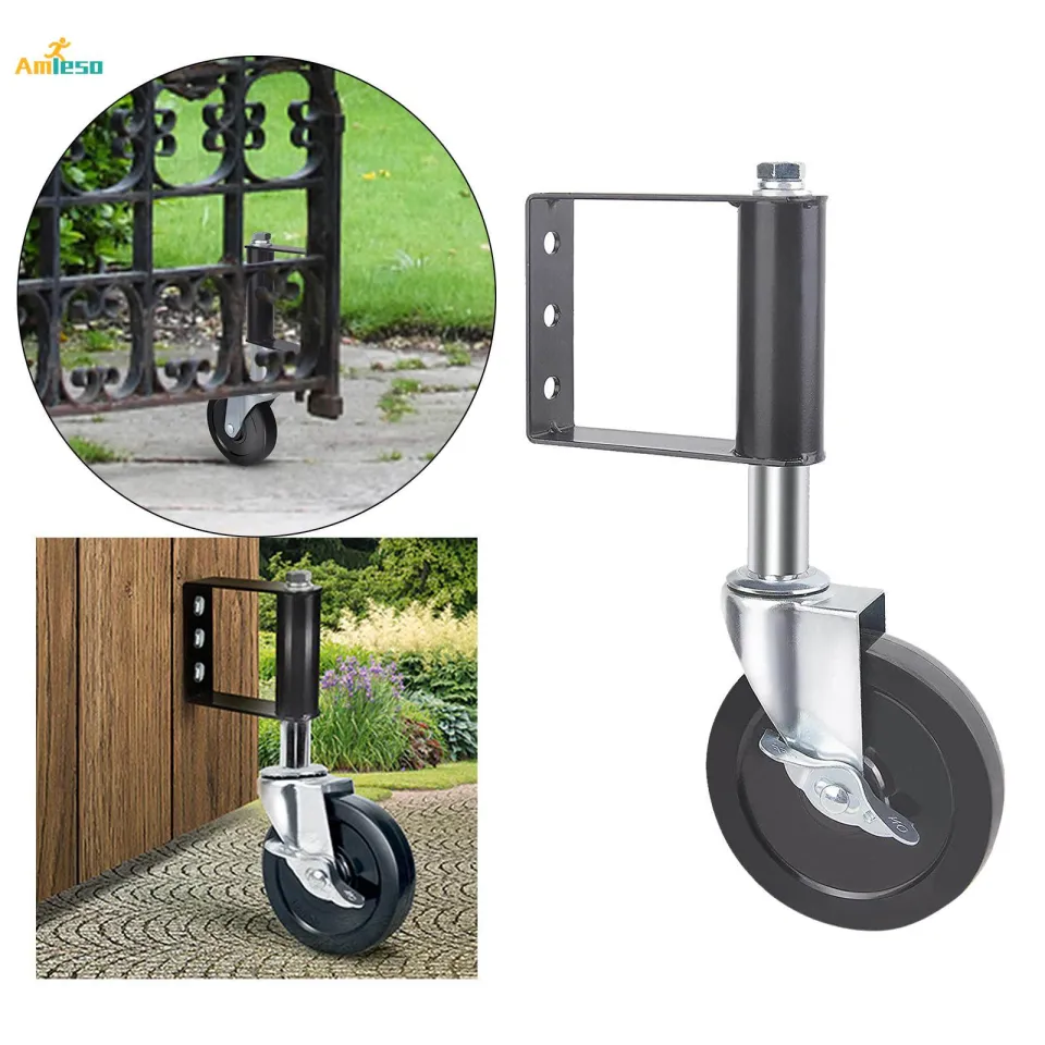 FTVOGUE Spring Loaded Gate Caster Wheel - 4" Rubber Wheel With 220lbs Capacity For Doors