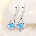 women's fashion jewelry leaf drop earrings blue pink earrings. 
