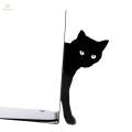 Decorative Bookends Black Cat Sculpture Book Stand for Shelves Desk Office. 