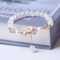 Fashion Flower Imitation Pearl Crystal Beads Bracelet For Women Elastic Adjustable Charm Bracelet Friendship Jewelry Accessories. 