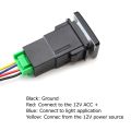 4-Pole 12V Push Button Switch with LED Background Indicator Lights for Fog Lights DRL LED Light Bar(33x22mm). 