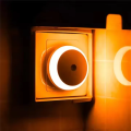 Smart Auto On/Off Sensor Nightlight Round EU Plug in Wall Night Lamp Bathroom Home Kitchen Hallway Staireway Bedroom Nightlight.