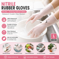 Nitrile Rubber Gloves Kitchen Washing Dishes/Clothes Waterproof Durable Wear-Resistant Gloves.