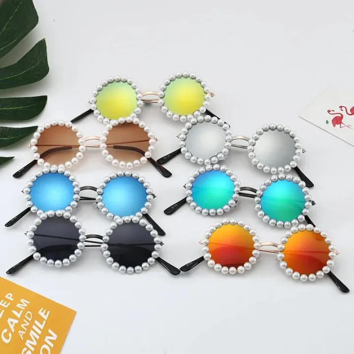 Boys%20Girls%20Luxury%20Pearl%20Design%20Sunglasses%20Children's%20Trendy%20New%20Style%20Outdoor%20UV400%20Shades%20Eyewear%20Baby%20Retro%20Round%20Sun%20Glasses%20-%20Image%202