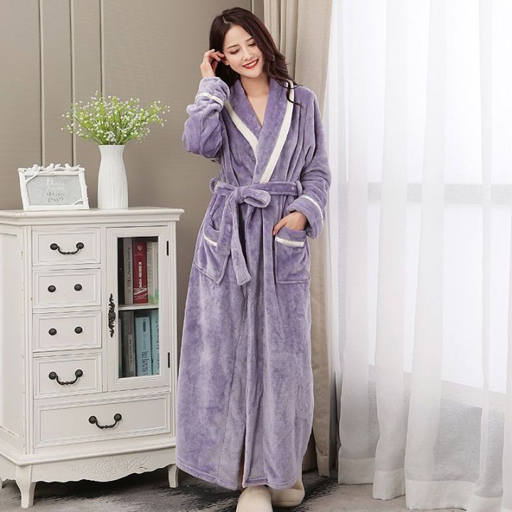 Winter%20Flannel%20Couple%20Nightgown%20Women's%20Lengthen%20and%20Thicken%20Red%20Wedding%20Bathrobe%20Fleece-Lined%20Men's%20Winter%20Pajamas%20Robe%20-%20Image%209