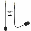 Headset Microphone adjustable 360 degrees bendable gaming Mic 3.5mm combined mic headphone jack to game controller 19 cm length black. 