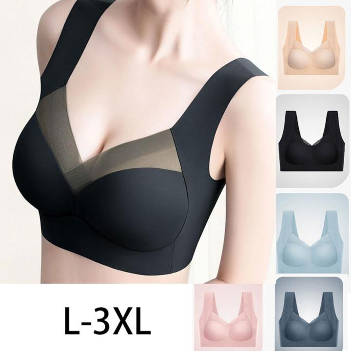 L-3XL Women Push Up Bra Ice Silk Seamless upper Bralette Wireless Summer Bras Plus Size Top Lingerie Underwear 15009