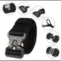 Fashionable High Quality Men Black Nylon Belt Outdoor Automatic Buckle Canvas Belts.