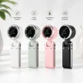 Handheld Portable LED Display Five Wind Modes Rechargeable Turbo Fan.