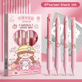 4Pcs Erasable Pen Soft Pen Grip Quick Drying Black Blue Ink Pen Set School Supplies Aesthetic Pens Kawaii Gel Pen Stationery. 