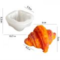 Steamed Cake Making Tool Silicone Bread Candle Mold Simulation Croissant Shape Mousse Cake Mold Creative French Bread Molds Soap Aromatherapy Candle Making Shell.