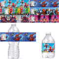 10/30 Pc Superhero Spiderman Water Bottle Labels Avengers Theme Waterproof Stickers for Kids Boys Birthday Baby Shower Supplies.