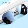 CAPONI Rimless Avation Sun Glasses For Men Discoloration Driving Fishing Polarized Sunglasses Light Weight Shades Male BS7466.