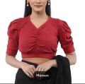 [ Amena fashion ] half sleeve ghoti hata crop top blouse for fashionable girls. 