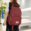 New middle and high school college students class school bag, large capacity, simple casual and versatile, solid color travel backpack for men and women.