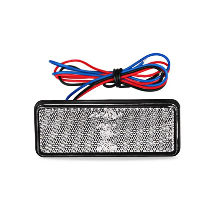 White Urbanroad 1Pcs Motorcycle Reflector Tail Brake Rectangle Turn ...