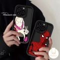 MissConnie Couples Cool Spider-Man Phone Case Compatible For IPhone 11 15 14 13 12 Pro Max XR 7Plus X 7 6 15 8 6S Plus XS MAX SE 2020 Angel Eyes Shockproof Soft Trend Brand Anime Marvel Case.