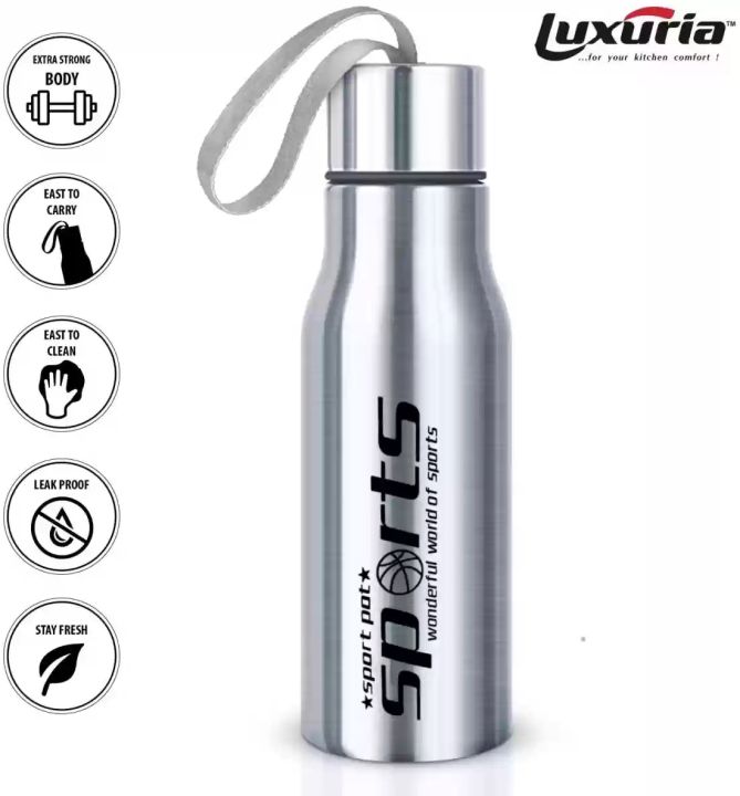 Water Bottle Stainless Steel Sports Pure Steel Bottle for School Kids, Men & Women