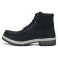 Woodland Solid Nubuck Leather High-Top Flat Boots - 2660117 DNAVY. 