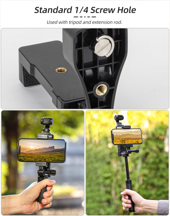 Sunnylife%20Front%20Frame%20Phone%20Holder%20For%20Osmo%20Pocket%203%20Cold%20Shoe%20Mount%20Foldable%201/4%20Screw%20Adapter%20Camera%20Accessories%20-%20Image%203