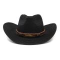 Beach Hat Hat Outdoor Men Straw Cowboy Hat Straw Hat Men Cap.