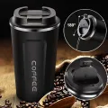 17oz Travel Mug, 510ml Insulated Coffee Mug Spill, Stainless Steel Vacuum Tumbler, Big Water Bottle, Double Wall Leak-Proof Thermos for Keep Hot/Ice Coffee,Tea, Black. 