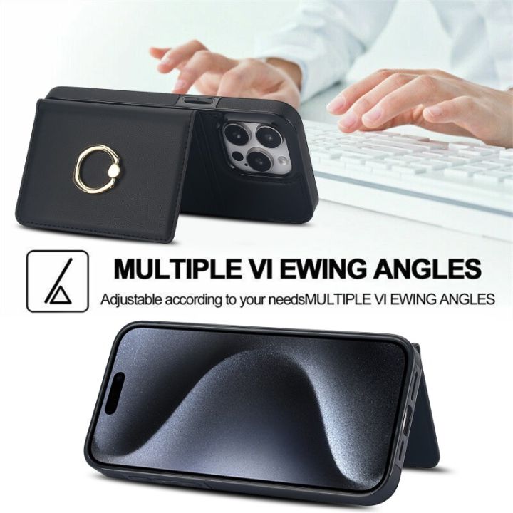 For%20iPhone%2012%2011%20Pro%20XS%20Max%20XR%20X%207%208%20SE2%20Mini%20Phonrelaxe%20Case,%20Folding%20Card%20Bag%20Ring%20Bracket%20Leather%20Cover%20-%20Image%204