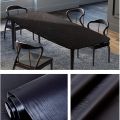 3mx60cm Black Wood Peel and Stick Wallpaper , 10 Ft. x 2 Ft. Removable Wood Contact Paper, Removable Contact Paper for Countertops, Decorative Waterproof Vinyl Roll. 