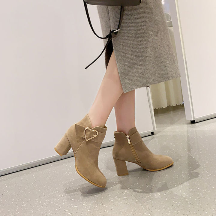 Chunky%20Heel%20Fashion%20Boots%20Love%20New%20Autumn%20and%20Winter%20Women's%20Boots%20All-Matching%20Suede%20Ankle%20Boots%20Fleece%20Lined%20round%20Toe%20Black%20plus%20Size%20Winter%20Boots40%20-%20Image%208