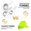 3pcs Funnel for Kitchen Stainless Steel Canning Jar Funnel for Transfer Spices Water Oil Liquid Jam Ingredients. 