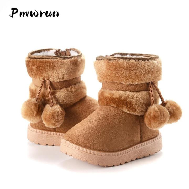 Size%2020-%2035%20New%20Winter%20Furry%20Girl%20High%20Top%20Baby%20Snow%20Boots%20with%20Cute%20Hairball%20School%20Children%20Kids%20Warmer%20Cute%20Ball%20Fur%20Shoes%20-%20Image%202