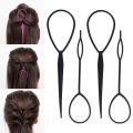 4pcs/set Black Hair Braiding Needles Ponytail Creator Loop Braids Hair Maker Tools Plastic Hairdressing Styling Accessories. 