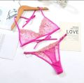 Transparent Bikini set with Floral Embroidery work/Hot Lingerie/Swimwear Bikini By Tashza Mart. 