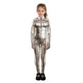 Zawaland Child Robot Costume Punk Front Zipper Zentai Suit Boy Girl 3D Cosplay Party Clothes Catsuit Jumpsuit Festival Outfit.