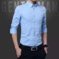 Stylish Regular Slim Fit Blank Cotton Long Sleeve Formal Shirt For Men. 