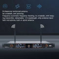 UHF Wireless Microphone System, 1 To 2 UHF Dynamic Handheld Microphone Dual Channel for Classroom for Stage. 